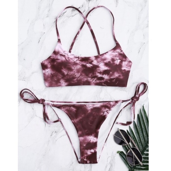 Other - Maroon tie dye bikini set